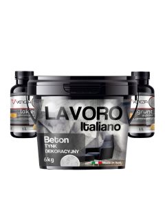 Tynk Dekoracyjny • ZESTAW • Lavoro Italiano • Beton + Lakier + Grunt